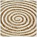 Tappeto Lavorato A Mano In Juta Stampa A Spirale Bianco 120 Cm - Foto miniatura 2