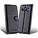 Custodia Compatibile Con Samsung Galaxy Trend 3 In Nero Carbone - Coperchio Protettiva Con Chiusura Magnetica, Funzione Stand E Tasca Per Le Carte - Foto miniatura 1
