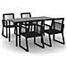 Set Da Pranzo Da Giardino 5 Pz Nero In Rattan Pvc - Foto miniatura 2