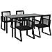 Set Da Pranzo Da Giardino 5 Pz Nero In Rattan Pvc - Foto miniatura 3