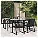 Set Da Pranzo Da Giardino 5 Pz Nero In Rattan Pvc - Foto miniatura 1