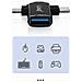 Adattatore Otg 3 In 1 Usb-c, Micro-usb, Lightning A Usb 3.0 Compatto Linq Nero - Foto miniatura 6