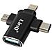 Adattatore Otg 3 In 1 Usb-c, Micro-usb, Lightning A Usb 3.0 Compatto Linq Nero - Foto miniatura 1