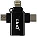 Adattatore Otg 3 In 1 Usb-c, Micro-usb, Lightning A Usb 3.0 Compatto Linq Nero - Foto miniatura 5