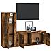 Set Mobili Porta Tv 2 Pz Rovere Fumo In Legno Multistrato - Foto miniatura 3