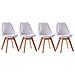 Set Di 4 Sedie Scandinave Bianche Nora Con Cuscino - Foto miniatura 1