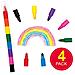 Av214 Rainbow Pop A Pastelli - Confezione Da 4, Funny Face Swap A Point, Penne Da Colorare Intercambiabili Per Astucci Per Bambini O Scuola - Foto miniatura 2