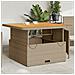 Tavolo Da Giardino Beige 110x110x71cm Polyrattan E Legno Acacia - Foto miniatura 1