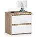 Comodino CL2, 2 cassetti, 40x35x40 cm, Colore Sonoma Quercia e Bianco - Foto miniatura 1