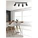 Lampada A Soffitto Hiro - Nero, Cromo - Acciaio Verniciato A Polvere - 60x19x6 Cm - Foto miniatura 4