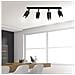 Lampada A Soffitto Hiro - Nero, Cromo - Acciaio Verniciato A Polvere - 60x19x6 Cm - Foto miniatura 5