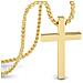 Collana Da Uomo In Acciaio Collana Da Uomo In Acciaio Inossidabile A Sospensione, Croce Della Bibbia Gesù - Colore Oro - Lunghezza 60cm - Regalo Perfetto Per Natale [trust] - Foto miniatura 1