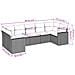 Set Divani da Giardino 7pz con Cuscini Grigio Chiaro Polyrattan - Foto miniatura 2