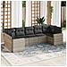 Set Divani da Giardino 7pz con Cuscini Grigio Chiaro Polyrattan - Foto miniatura 3