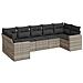 Set Divani da Giardino 7pz con Cuscini Grigio Chiaro Polyrattan - Foto miniatura 1