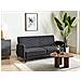 Divano Letto 3 Posti Senja Lino Sintetico Nero - Foto miniatura 1