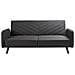 Divano Letto 3 Posti Senja Lino Sintetico Nero - Foto miniatura 2