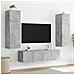 Mobile TV a Parete con Luci LED Grigio Cemento 60x35x41 cm - Foto miniatura 9