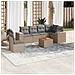 Set Divani Da Giardino 7 Pz Con Cuscini Beige In Polyrattan - Foto miniatura 1