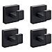 Set Da 4 Ganci Quadrati Da Parete, Ganci Appendiabiti Neri In Acciaio Inox Resistente - Foto miniatura 1