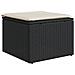 Sgabello Giardino con Cuscino Nero 55x55x37 cm in Polyrattan - Foto miniatura 1