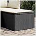 Sgabello Giardino con Cuscino Nero 55x55x37 cm in Polyrattan - Foto miniatura 2