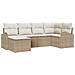 Set di divani da giardino da 6 pezzi con cuscini Beige Rattan Polivalente - Foto miniatura 1