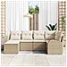 Set di divani da giardino da 6 pezzi con cuscini Beige Rattan Polivalente - Foto miniatura 3