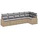 Set divano da giardino 6 pezzi con cuscini Beige Polyrattan, Divano da giardino 2 posti con storage e cuscini Beige Polyrattan - Foto miniatura 1