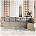 Set divano da giardino 6 pezzi con cuscini Beige Polyrattan, Divano da giardino 2 posti con storage e cuscini Beige Polyrattan - Foto miniatura 3