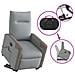 Poltrona Alzapersona Massaggi Elettrica Grigio Chiaro Tessuto - Foto miniatura 9