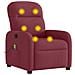 Poltrona Massaggiante Reclinabile Rosso Vino in Tessuto - Foto miniatura 6
