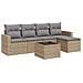 Set Divano da Giardino 6 pz con Cuscini Beige in Polyrattan - Foto miniatura 1