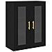 Armadio a Muro con Porte in Vetro Rovere Nero 69,5x34x90 cm - Foto miniatura 1