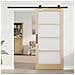 porta scorrevole  con set hardware 'ORKDAL'in legno massello e vetro, porta interna  con vetro 'ORKDAL'93x202x4 cm in legno massello di pino - Foto miniatura 3