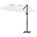 Ombrellone a braccio da giardino Sabbia 372 x 198 x 243 cm - Foto miniatura 8