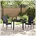 Set da Pranzo per Giardino 3 pcs Nero Poly Rattan - Foto miniatura 4