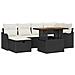 Set Divano da Giardino con cuscino 7 pcs Nero Poly Rattan - Foto miniatura 1