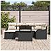 Set Divano da Giardino con cuscino 7 pcs Nero Poly Rattan - Foto miniatura 3