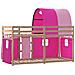 Letto a Castello senza Materasso Rosa 90x190 cm Legno di Pino - Foto miniatura 7