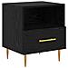 Comodino con cassetto Nero 40 x 35 x 47,5 cm Legno multistrato - Foto miniatura 1