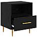 Comodino con cassetto Nero 40 x 35 x 47,5 cm Legno multistrato - Foto miniatura 5