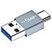 Adattatore Otg Dritto Da Usb-c Maschio A Usb-a Maschio In Lega Di Alluminio, Confezione Da 2 - Foto miniatura 3