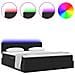 Letto con luci a strisce a LED Nero 200 x 200 cm Velluto - Foto miniatura 4