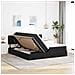 Letto con luci a strisce a LED Nero 200 x 200 cm Velluto - Foto miniatura 5