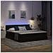 Letto con luci a strisce a LED Nero 200 x 200 cm Velluto - Foto miniatura 6