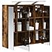 Mobiletto per specchio da bagno Rovere fumé 63,5 x 16 x 62,5 cm - Foto miniatura 3