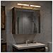 Mobiletto per specchio da bagno Rovere fumé 63,5 x 16 x 62,5 cm - Foto miniatura 4