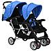 Passeggino Gemellare A Tandem In Acciaio Blu E Nero - Foto miniatura 2