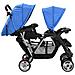 Passeggino Gemellare A Tandem In Acciaio Blu E Nero - Foto miniatura 5